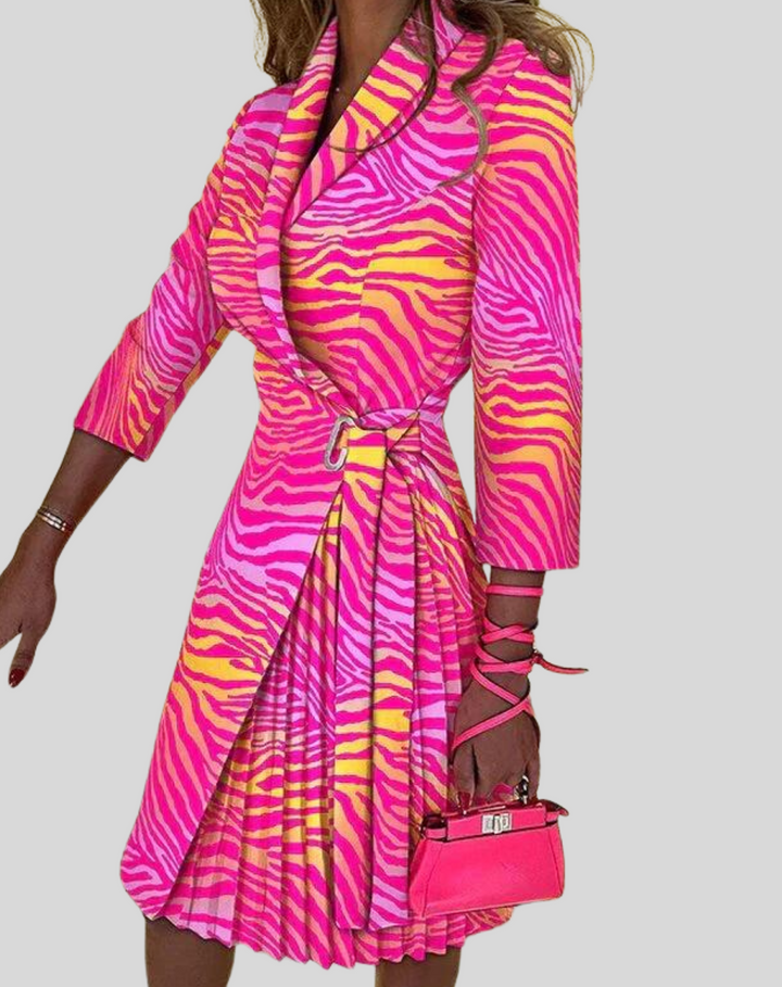 Women's Fitted Pleated Midi Dress - photo 9