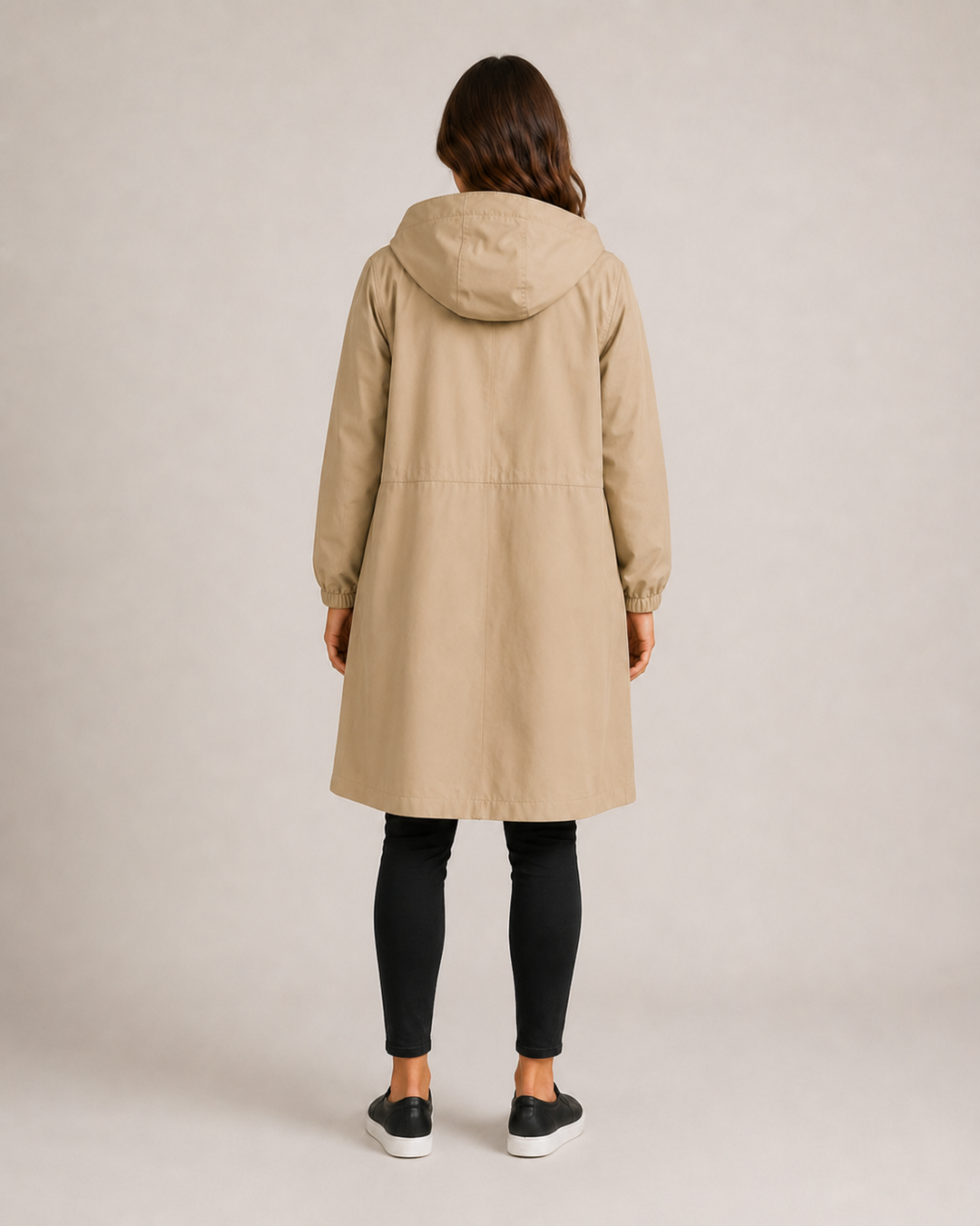 Women's Longline Hooded Coat with Button Front - photo 7
