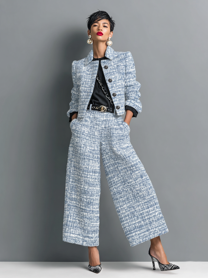 Women's Fitted Wide-Leg Two-Piece Set - photo 3