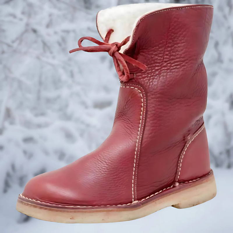 Women's Mid-Calf Boots with Lace Tie and Fleece Lining - photo 3