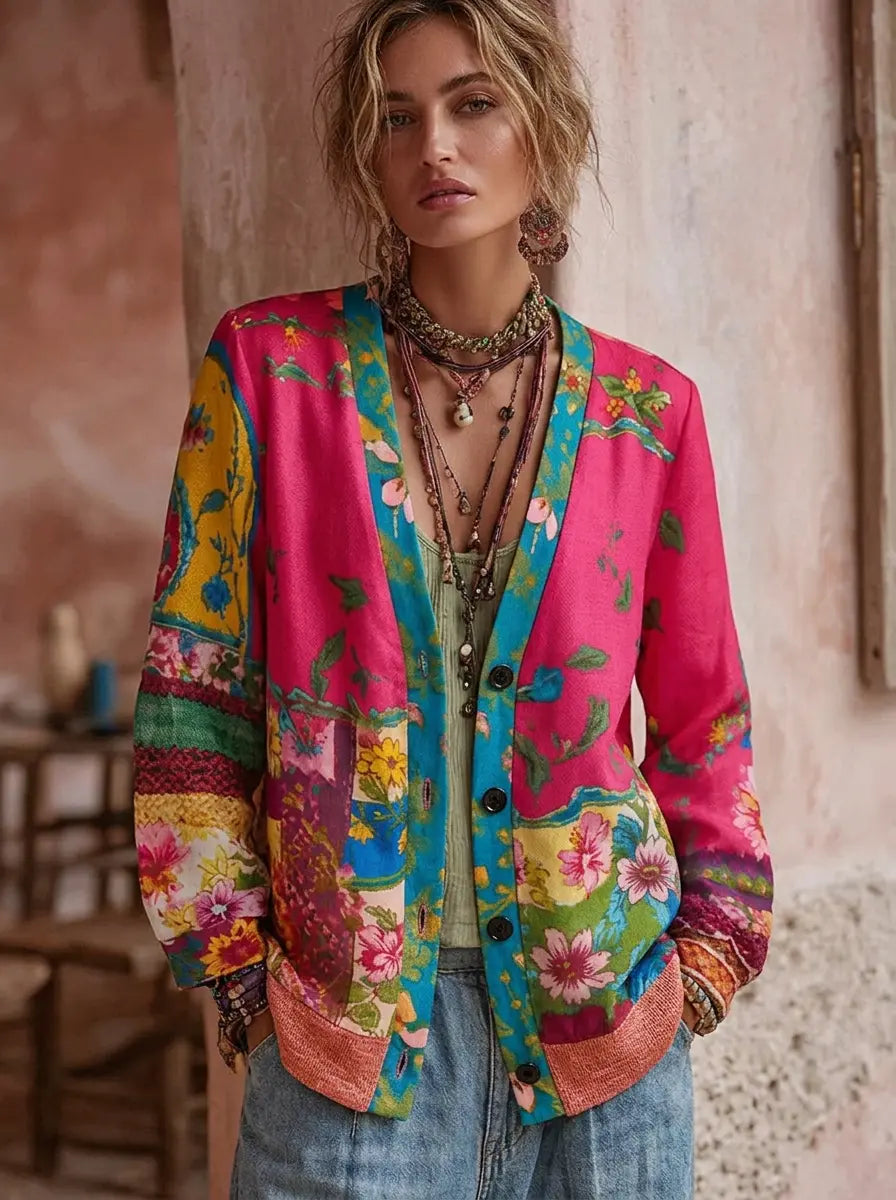 Women's Floral Print Cardigan - photo 1