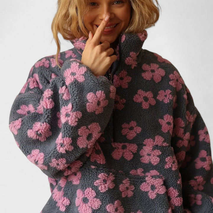 Women's Floral Print Fleece-Lined Jumper - photo 2