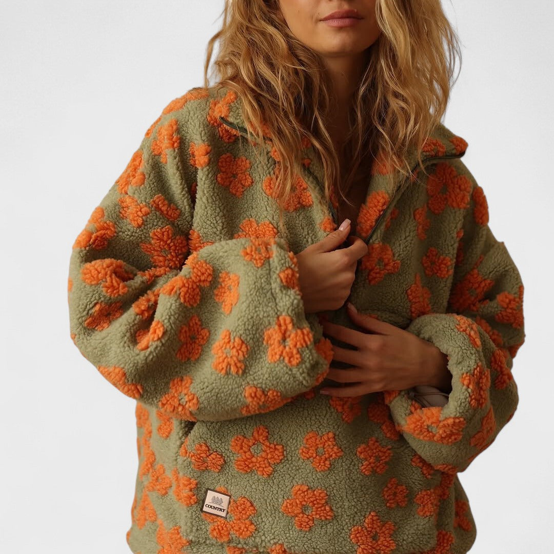 Women's Floral Print Fleece-Lined Jumper - photo 3