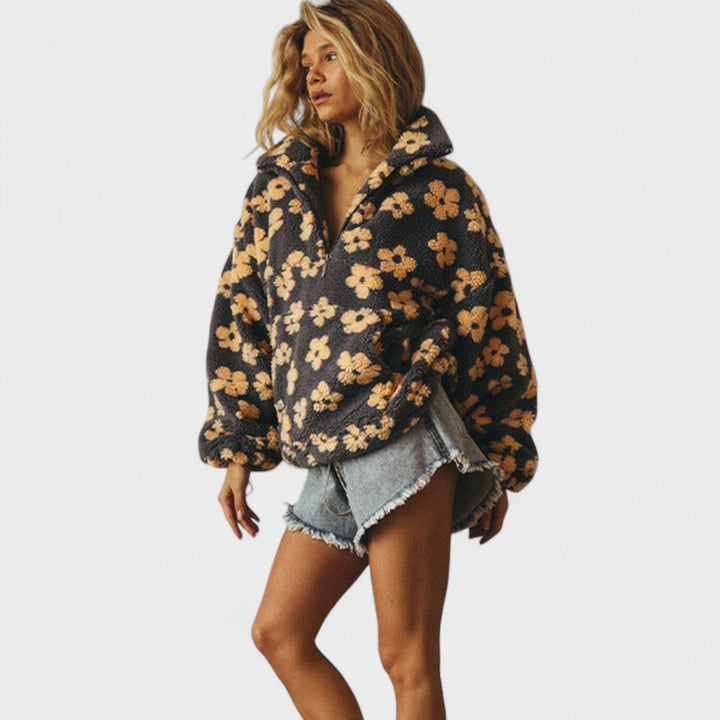 Women's Floral Print Fleece-Lined Jumper - photo 5