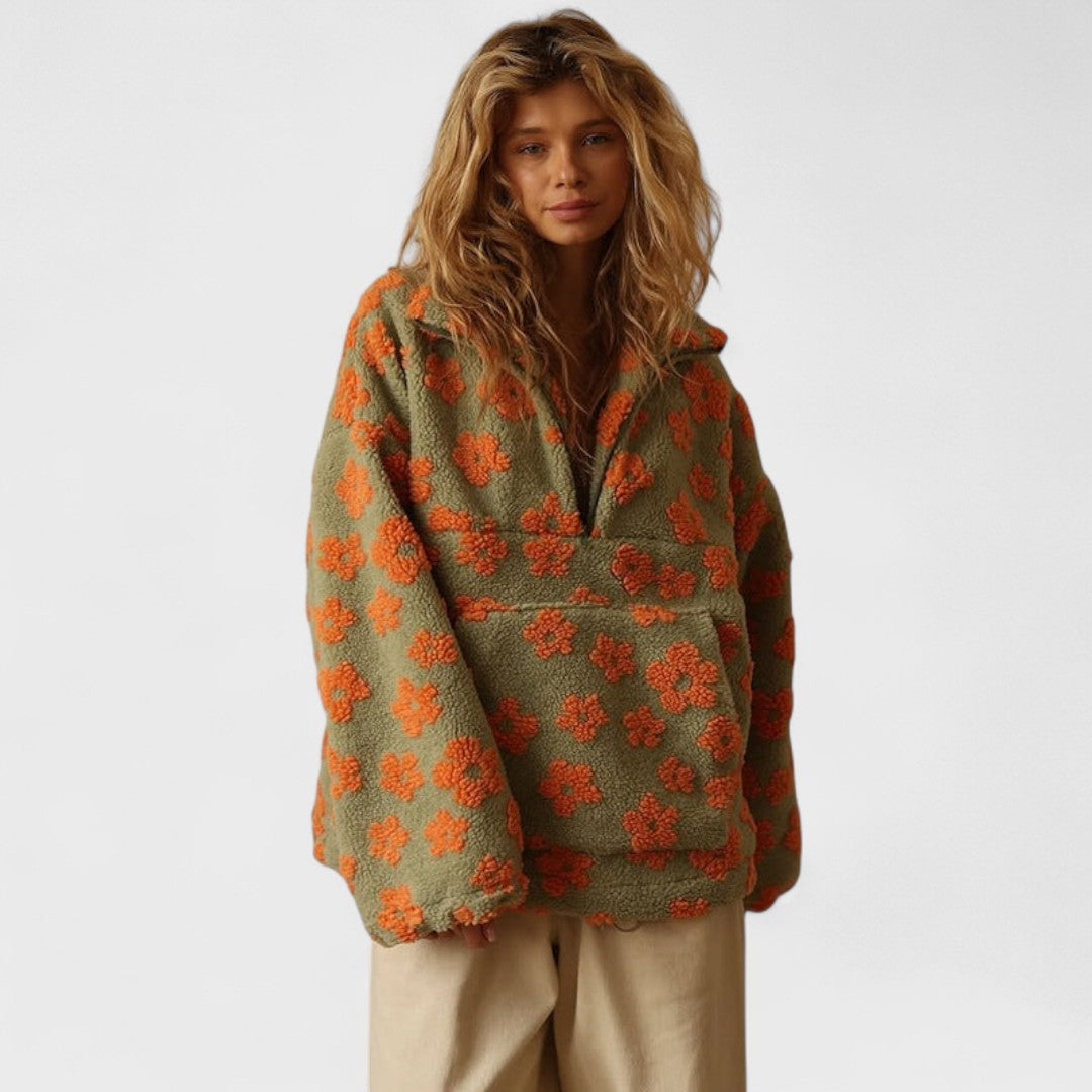 Women's Floral Print Fleece-Lined Jumper - photo 6