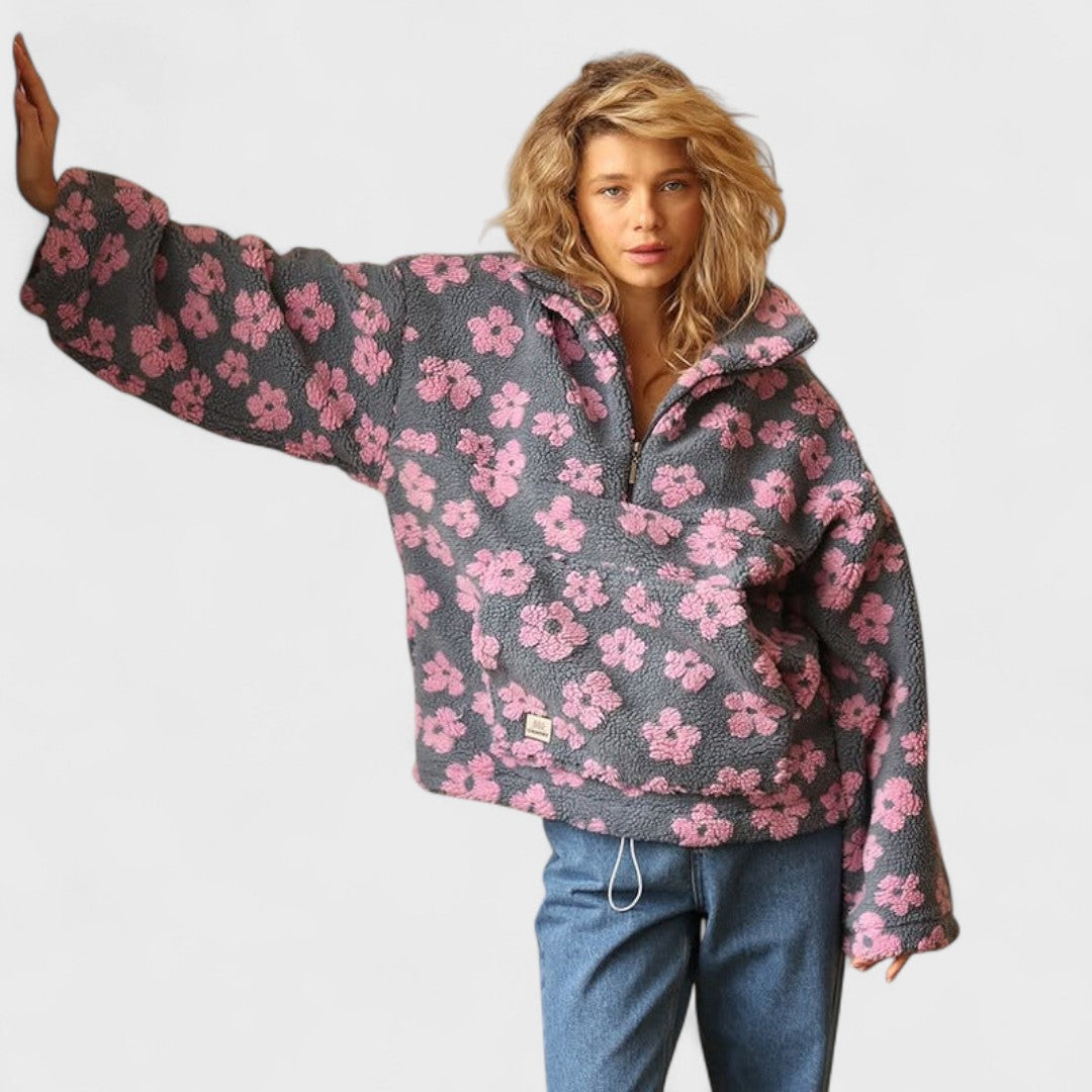 Women's Floral Print Fleece-Lined Jumper - photo 8