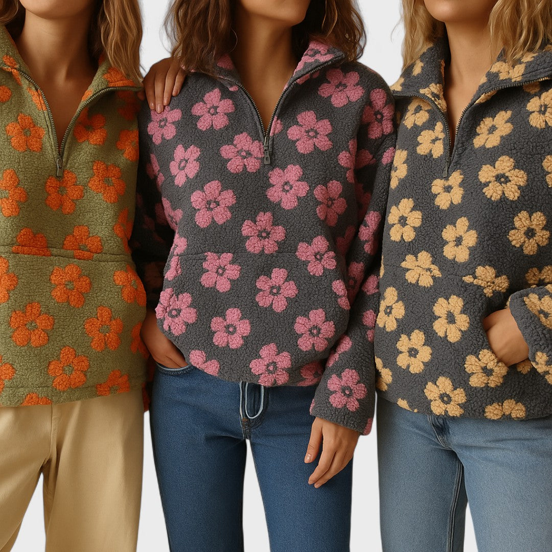 Women's Floral Print Fleece-Lined Jumper - photo 9
