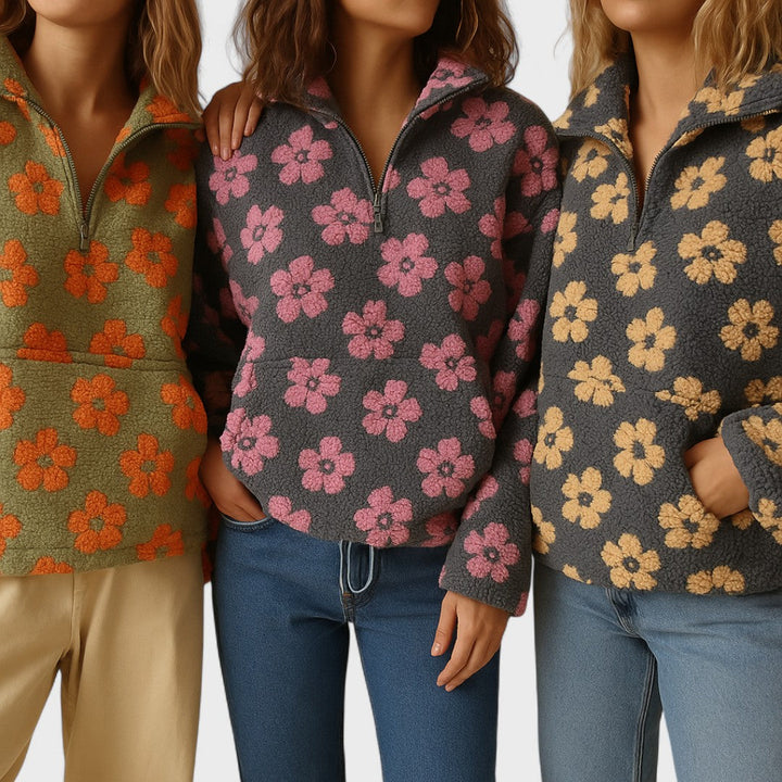 Women's Floral Print Fleece-Lined Jumper - photo 9