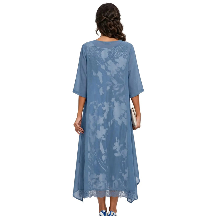 Women's Floral Print Midi Dress with Matching Cardigan - photo 6