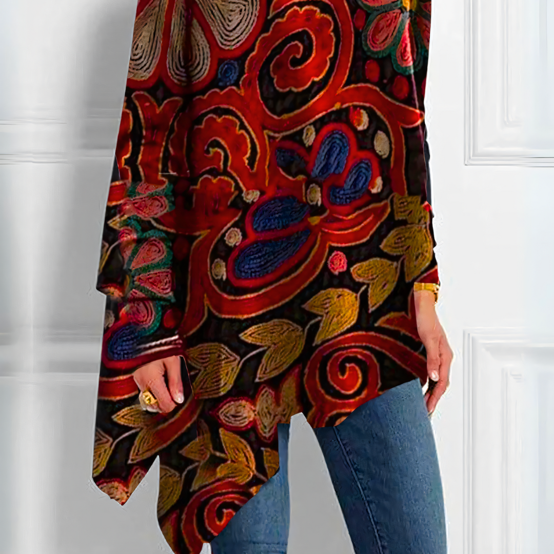 Women's Floral Print Roll Neck Top - photo 2