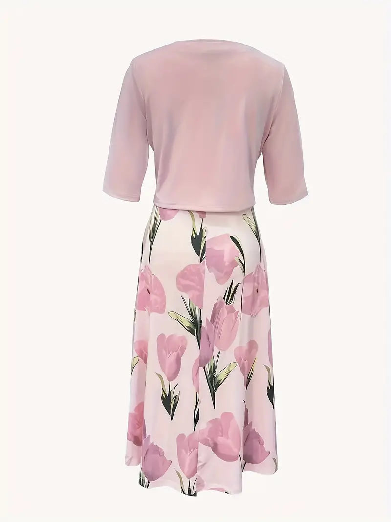 Women's Floral Print Two-Piece Set - photo 3