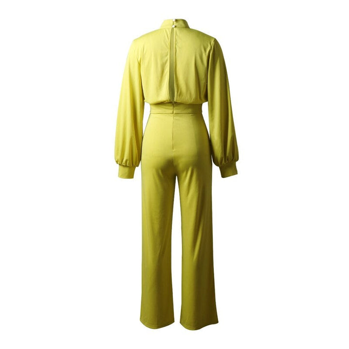 Women's High Neck Balloon Sleeve Wide-leg Jumpsuit - photo 2