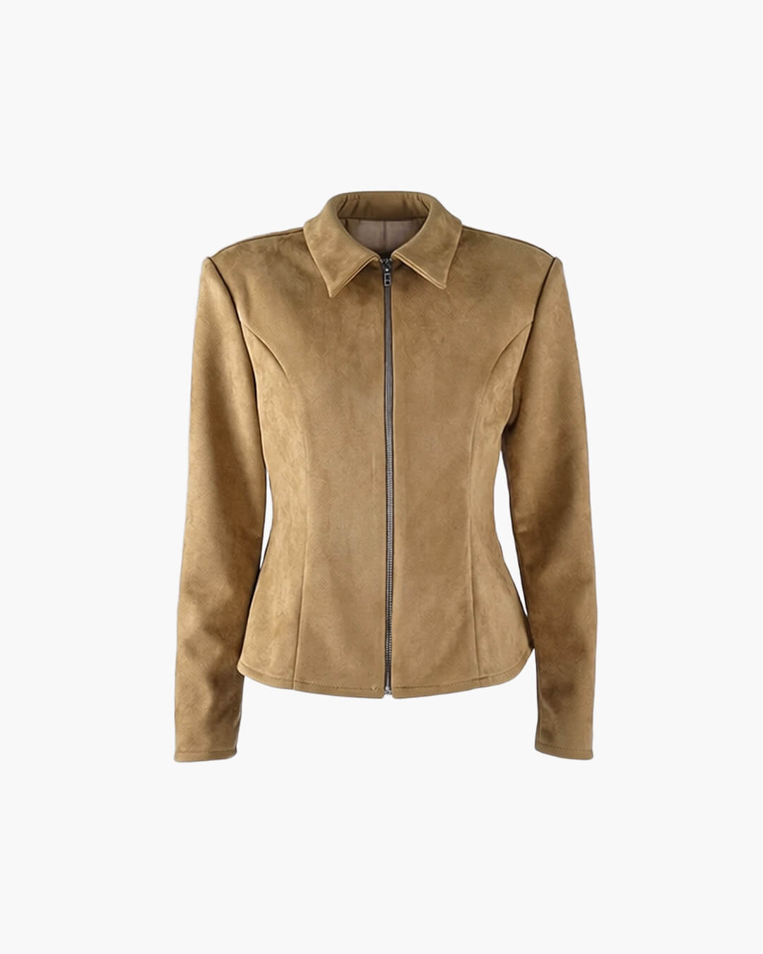 Women's Fitted Zip-Front Jacket with Wide Lapel Collar - photo 2