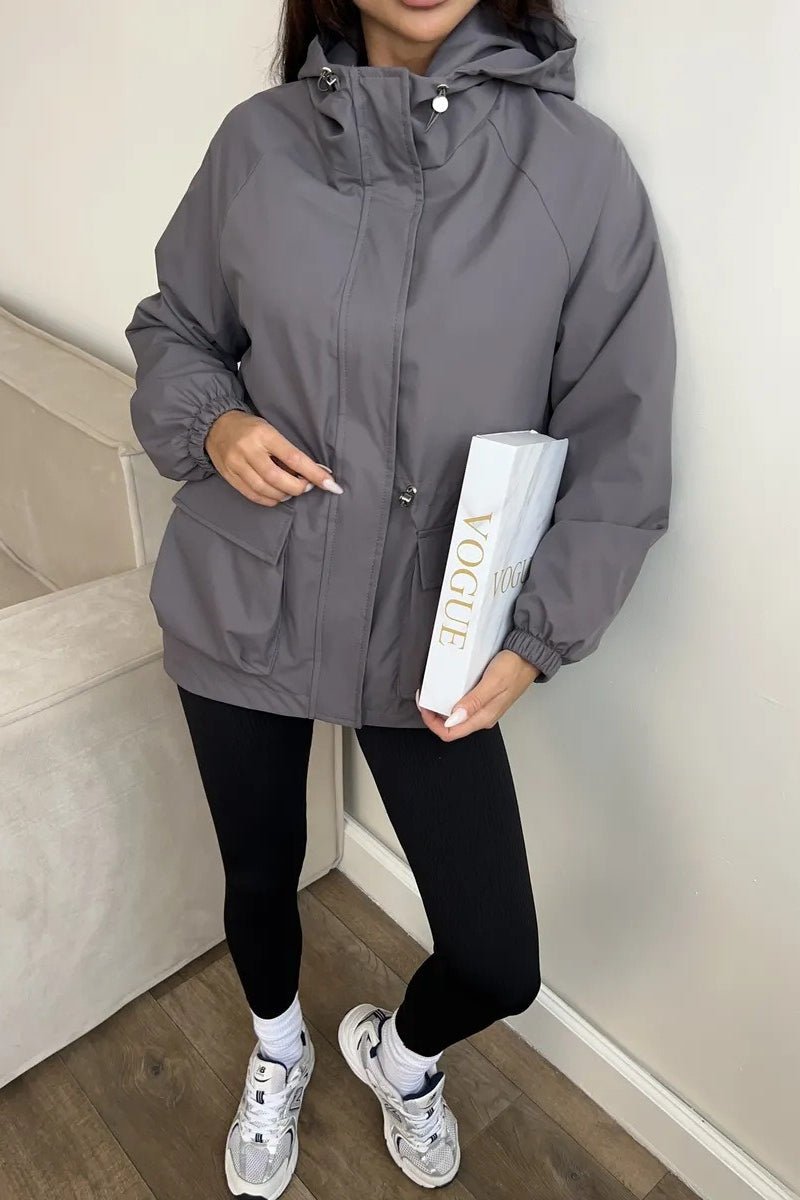 Women's Hooded Jacket with Drawstring Waist and Zip Front - photo 5