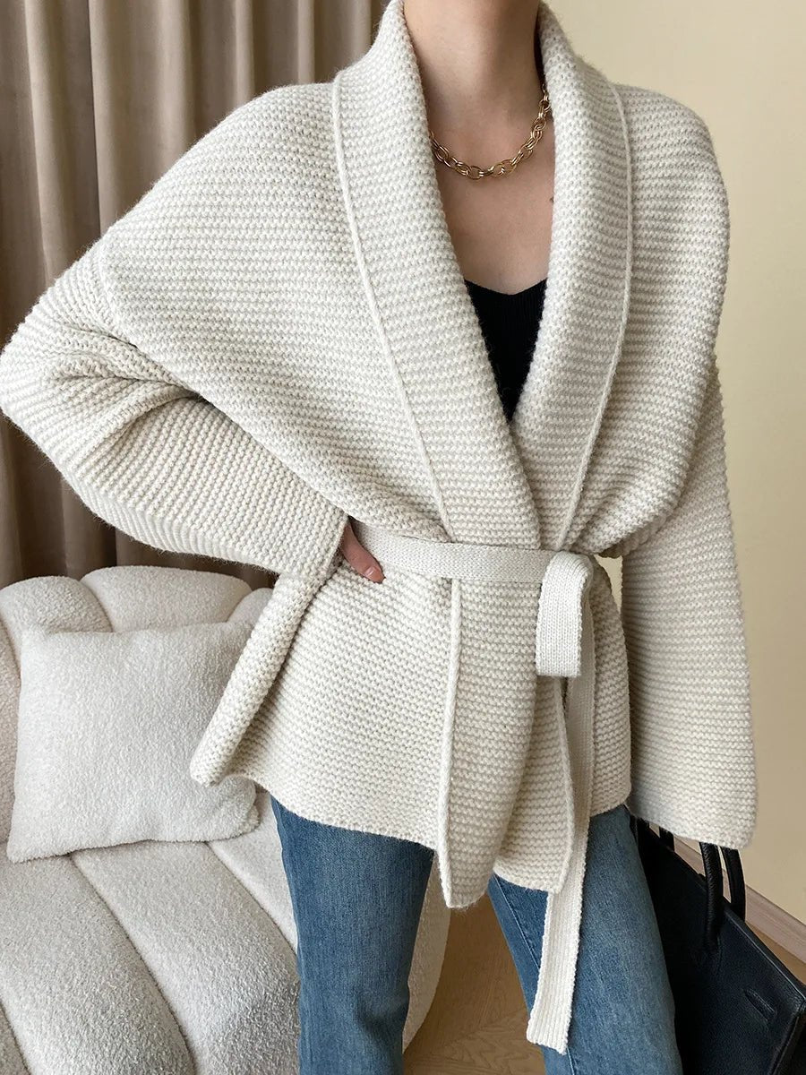 Women's Knitted Belted Cardigan - photo 1