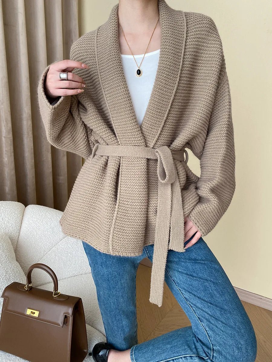 Women's Knitted Belted Cardigan - photo 2