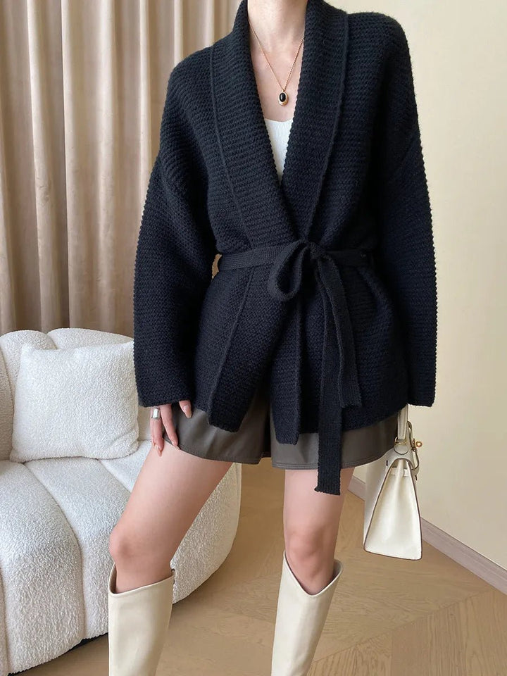 Women's Knitted Belted Cardigan - photo 3