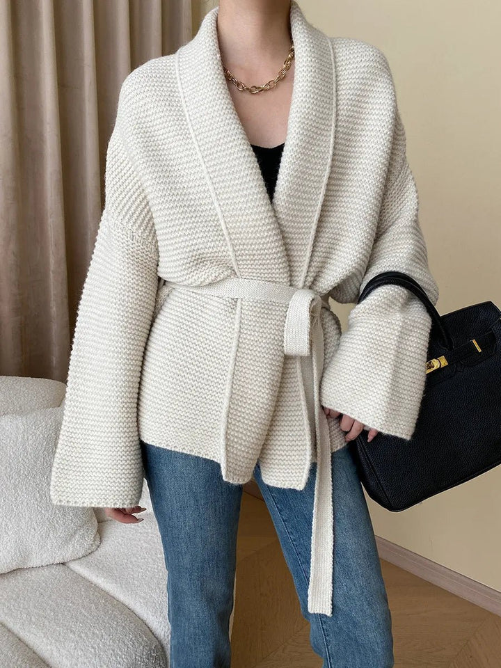 Women's Knitted Belted Cardigan - photo 6