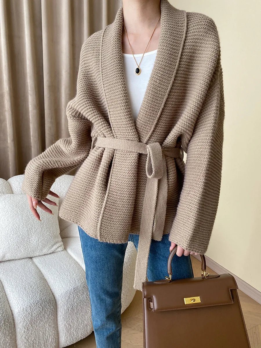 Women's Knitted Belted Cardigan - photo 7