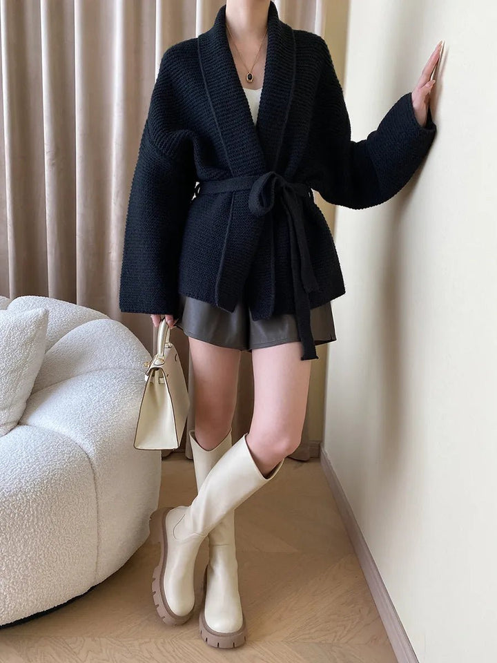 Women's Knitted Belted Cardigan - photo 8