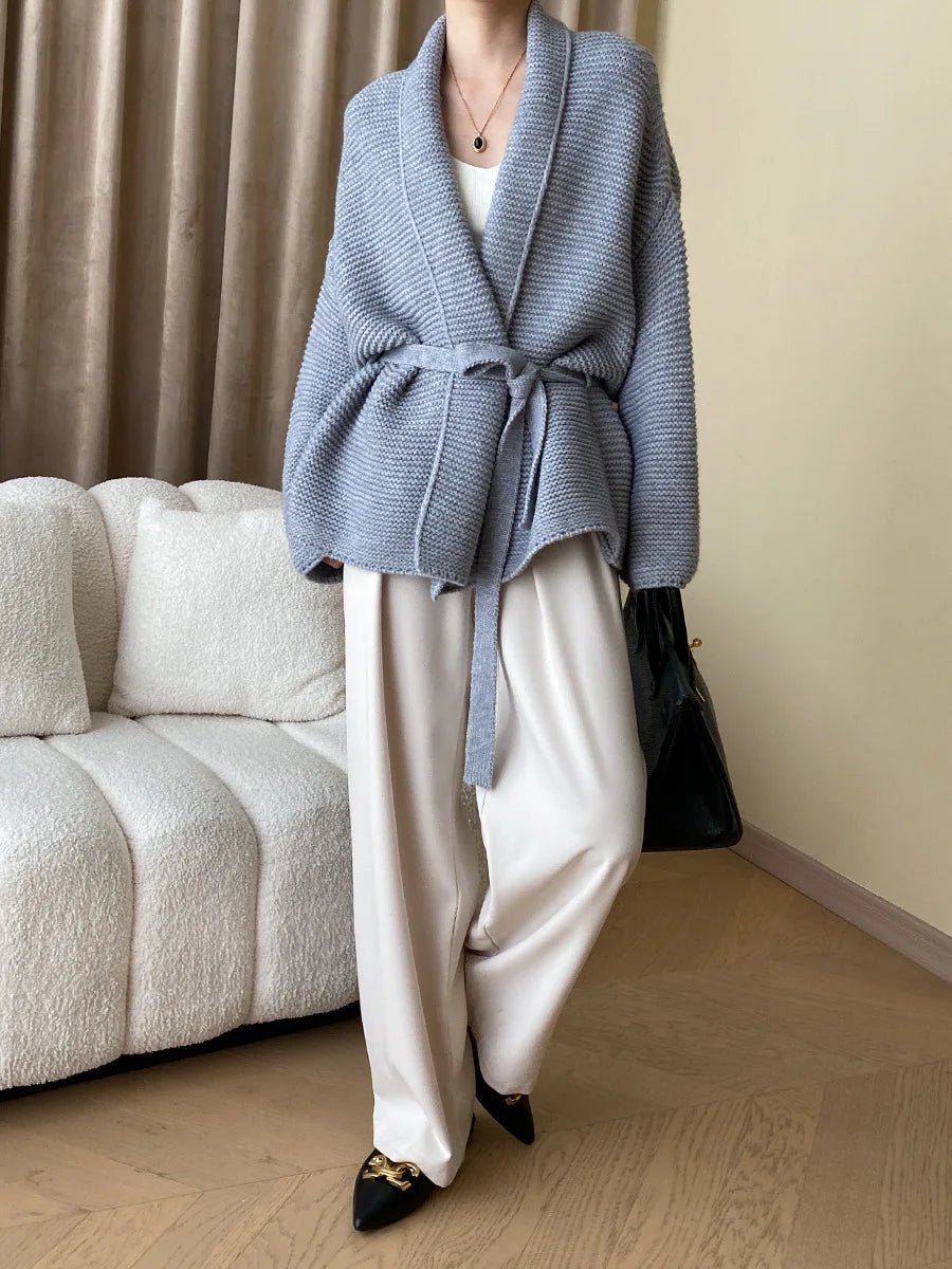 Women's Knitted Belted Cardigan - photo 9