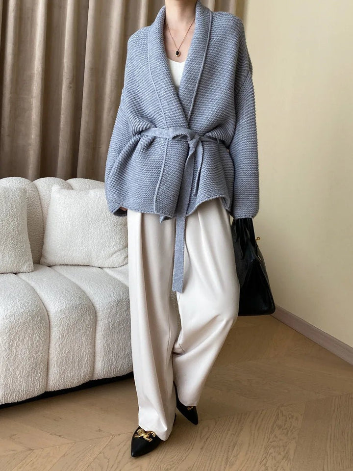Women's Knitted Belted Cardigan - photo 9