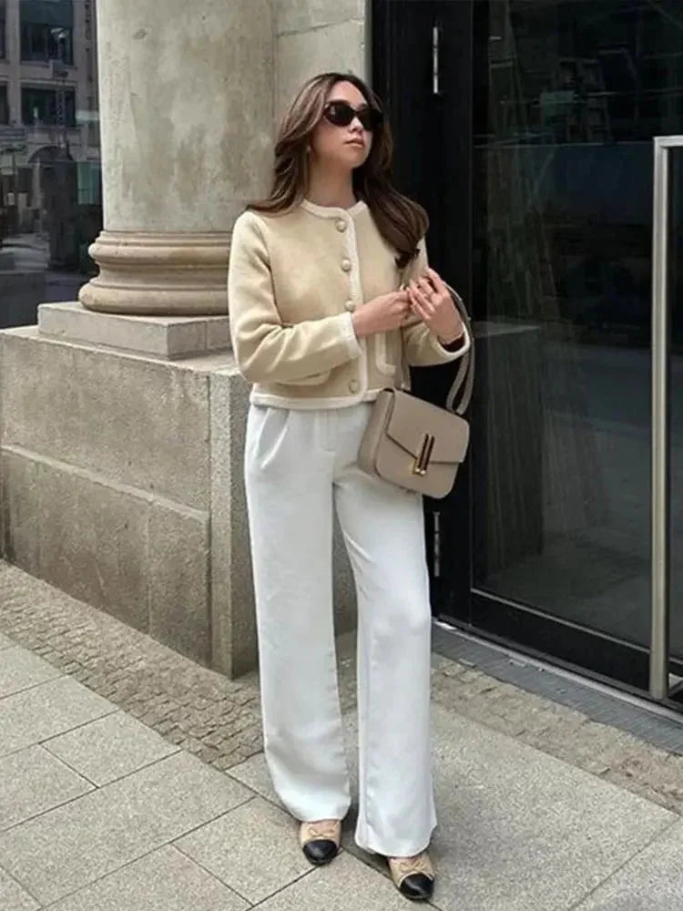 Women's Knitted Button-Front Jacket - photo 4