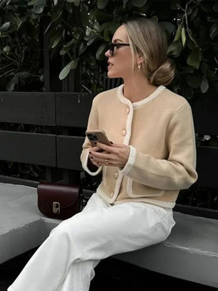Women's Knitted Button-Front Jacket - photo 6