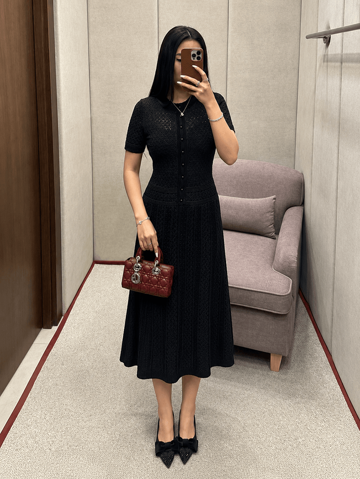 Women's Knitted Button-Front Midi Dress - photo 2