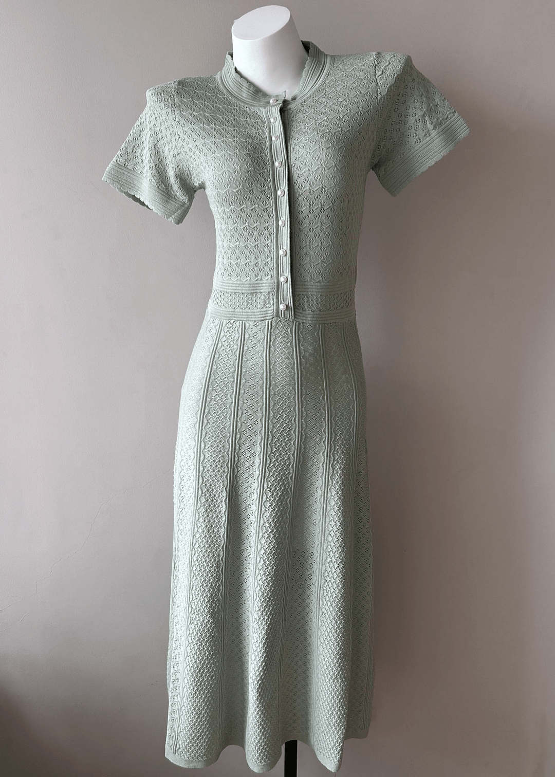 Women's Knitted Button-Front Midi Dress - photo 5