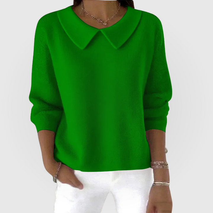 Women's Knitted Collared Jumper - photo 1