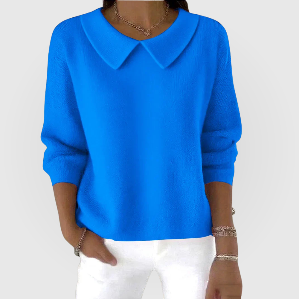 Women's Knitted Collared Jumper - photo 2