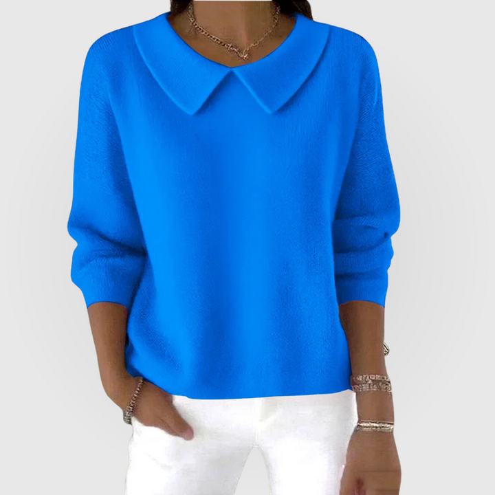 Women's Knitted Collared Jumper - photo 2
