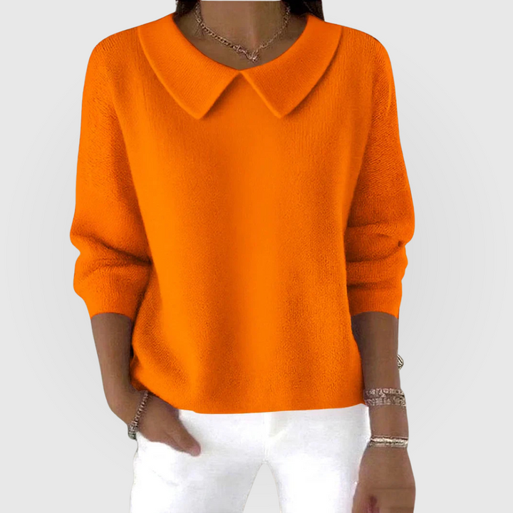 Women's Knitted Collared Jumper - photo 4