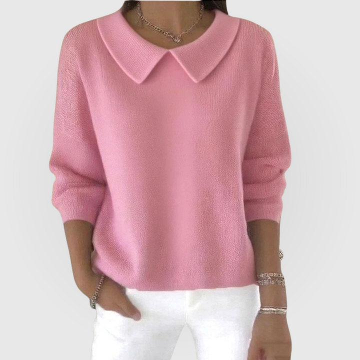 Women's Knitted Collared Jumper - photo 5