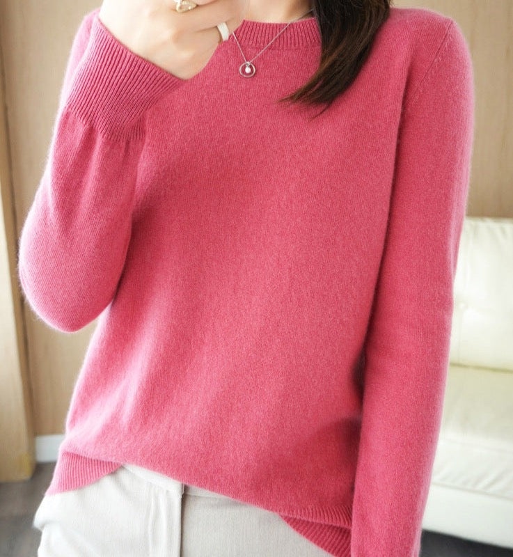 Women's Knitted Crew Neck Jumper with Long Sleeves - photo 12