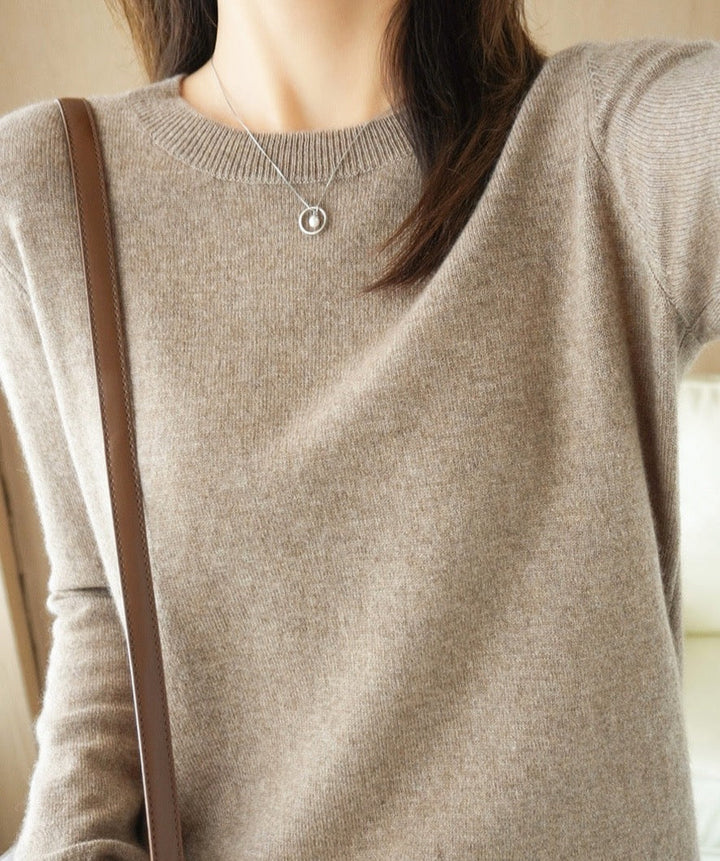 Women's Knitted Crew Neck Jumper with Long Sleeves - photo 3
