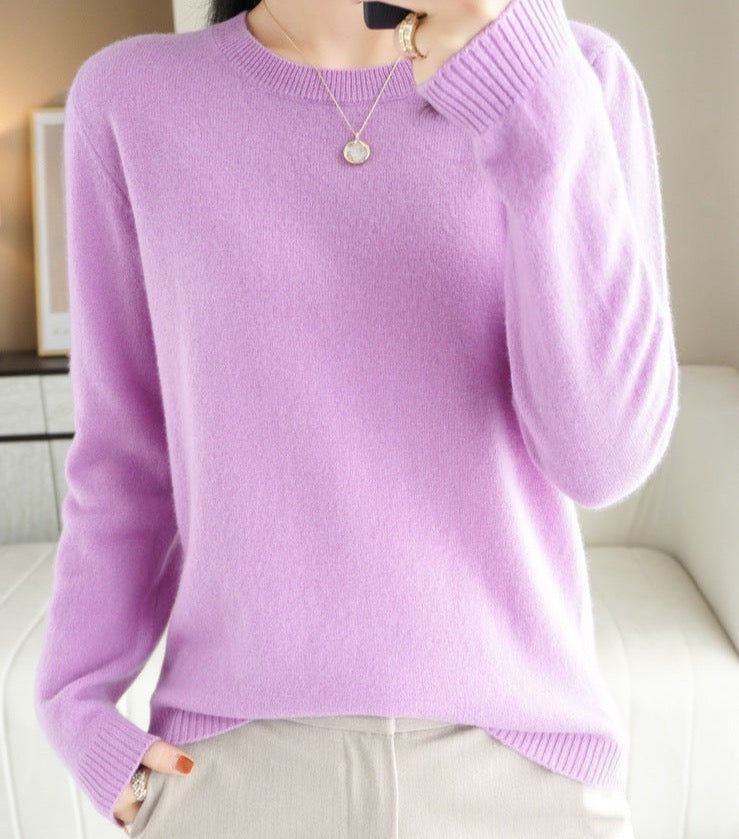 Women's Knitted Crew Neck Jumper with Long Sleeves - photo 9