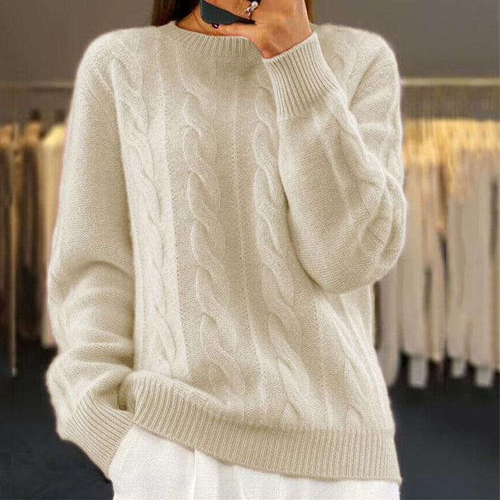 Women's Cable Knit Jumper with Crew Neck - photo 1