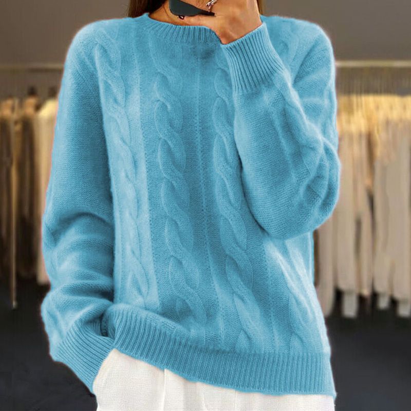 Women's Cable Knit Jumper with Crew Neck - photo 11