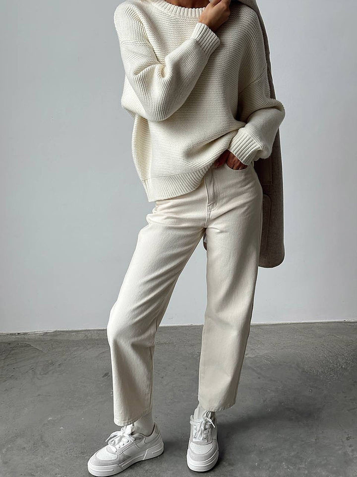 Women's Knitted Jumper in White - photo 4