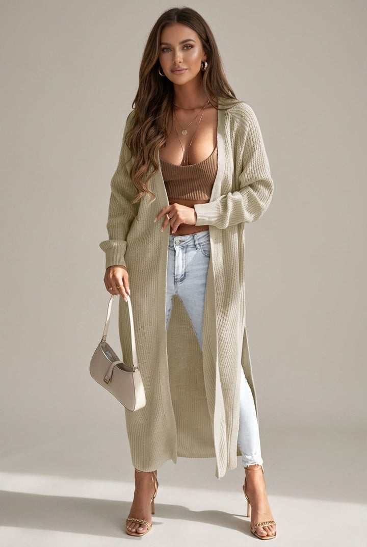 Women's Knitted Long Sleeve Ribbed Cuffs Cardigan - photo 1