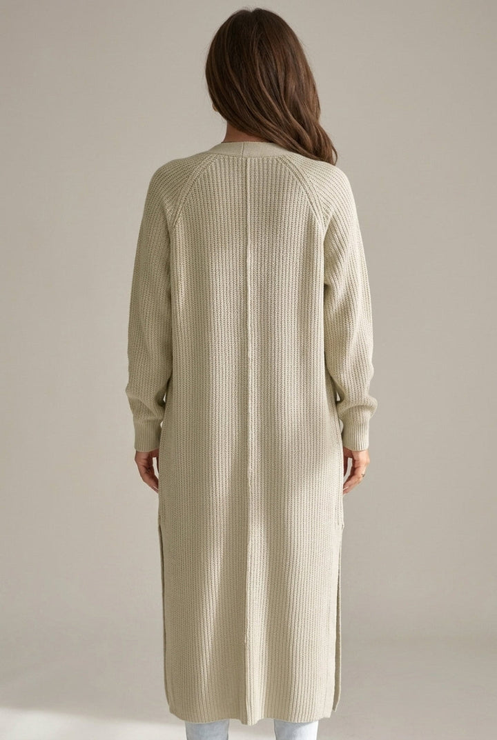 Women's Knitted Long Sleeve Ribbed Cuffs Cardigan - photo 6