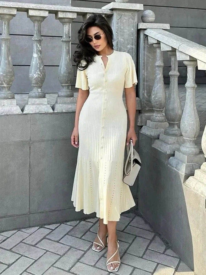 Women's Knitted Pleated Midi Dress - photo 3