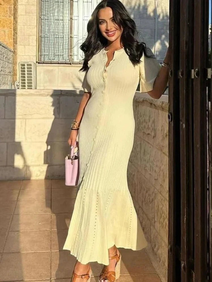 Women's Knitted Pleated Midi Dress - photo 4