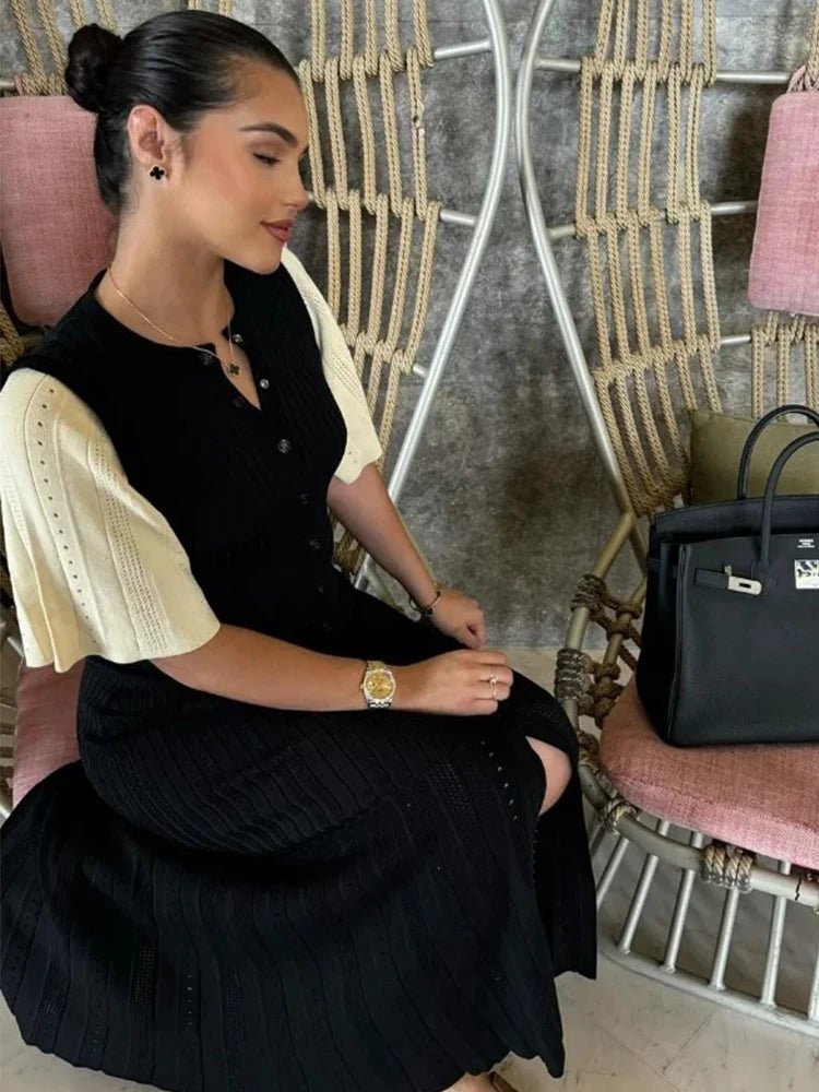 Women's Knitted Pleated Midi Dress - photo 5
