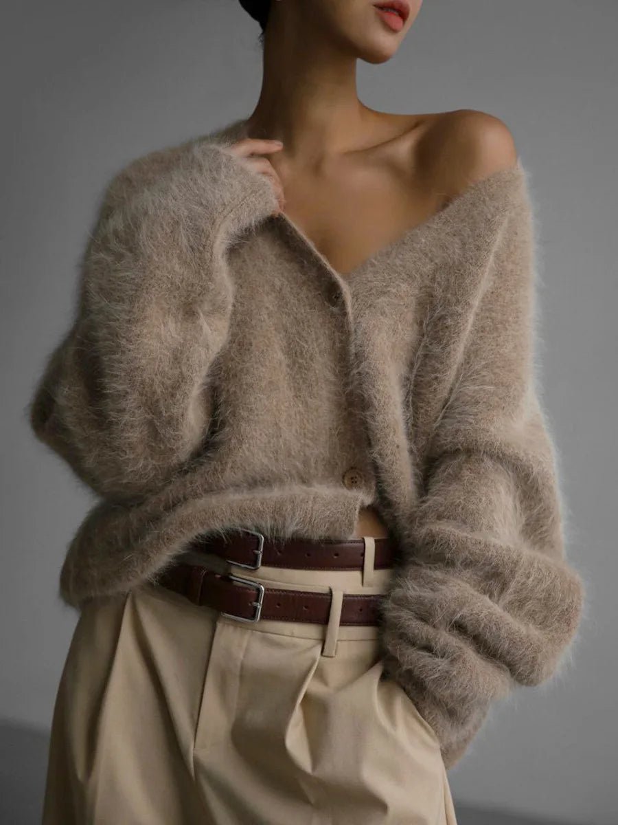 Women's Brushed Knit Cardigan with Button Front - photo 1
