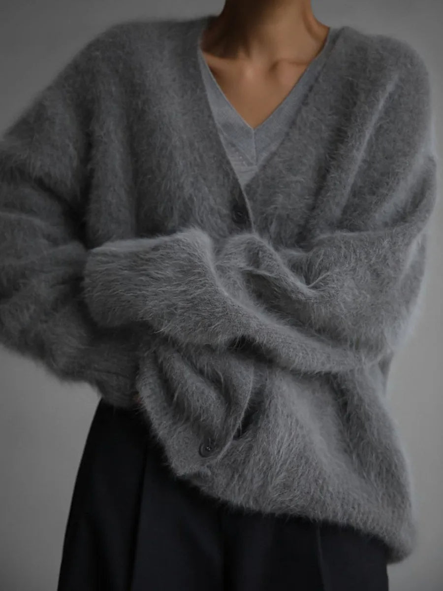 Women's Brushed Knit Cardigan with Button Front - photo 4