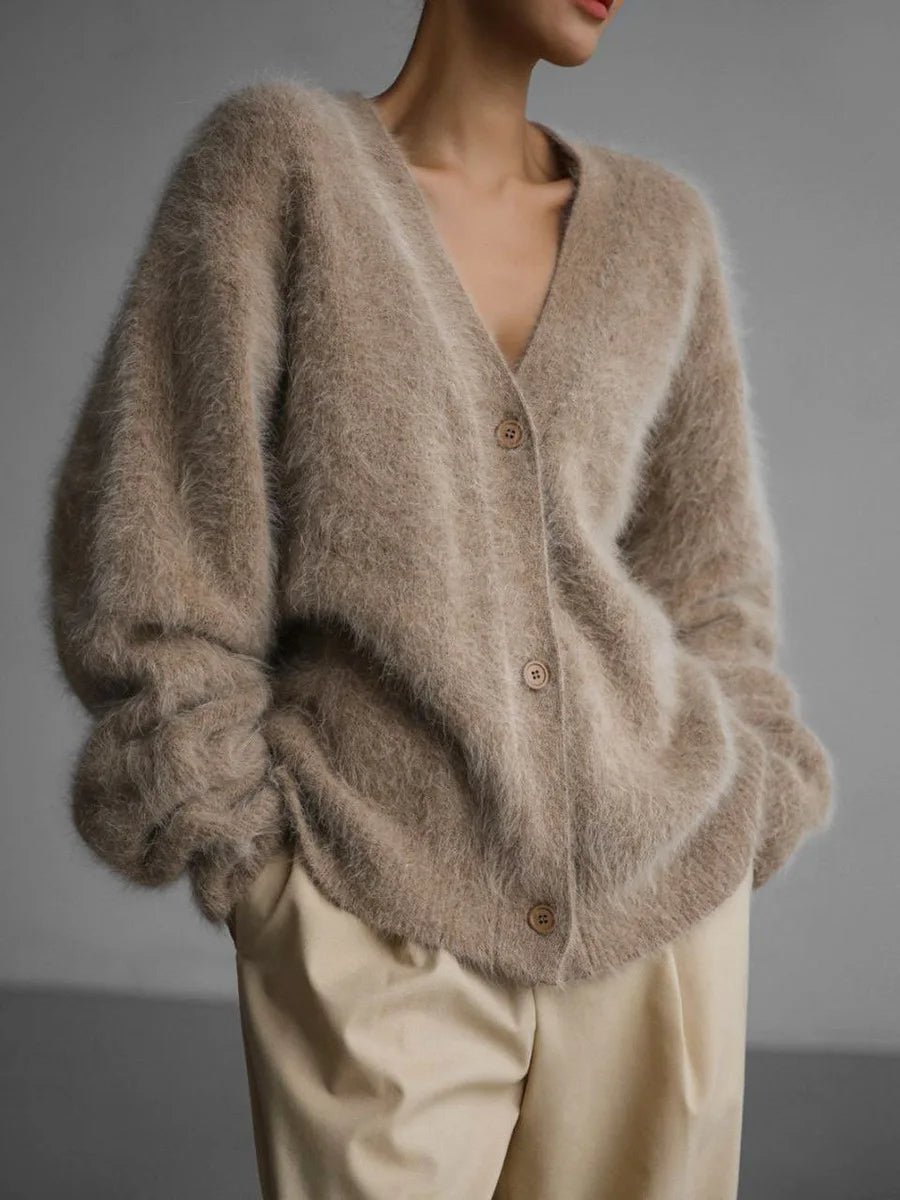 Women's Brushed Knit Cardigan with Button Front - photo 5