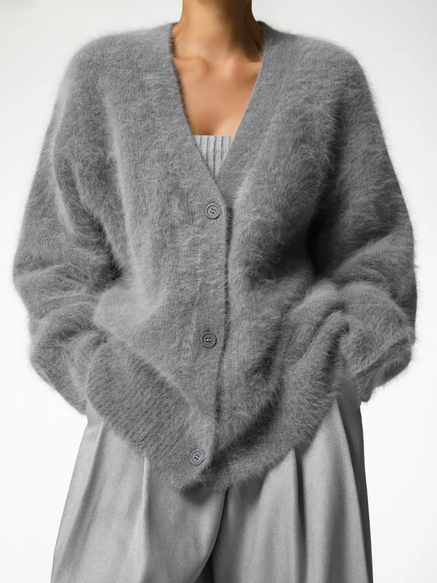 Women's Brushed Knit Cardigan with Button Front - photo 6